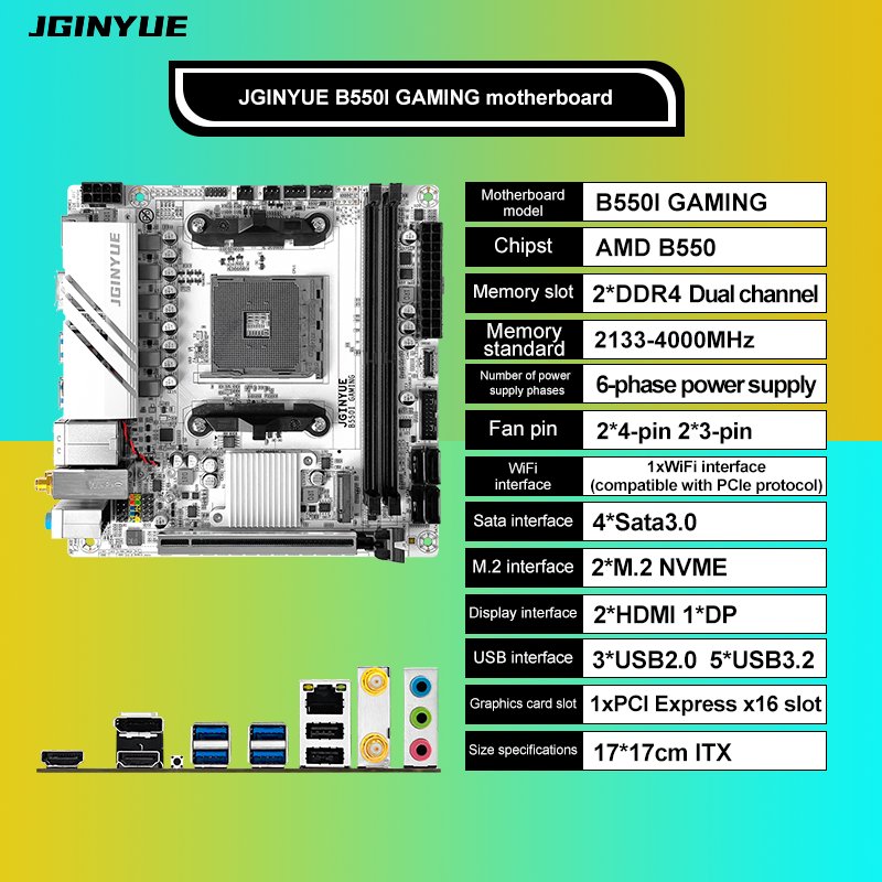 X870E Atx Motherboard - JGINYUE AMD B550 AM4 เมนบอร์ด Mini