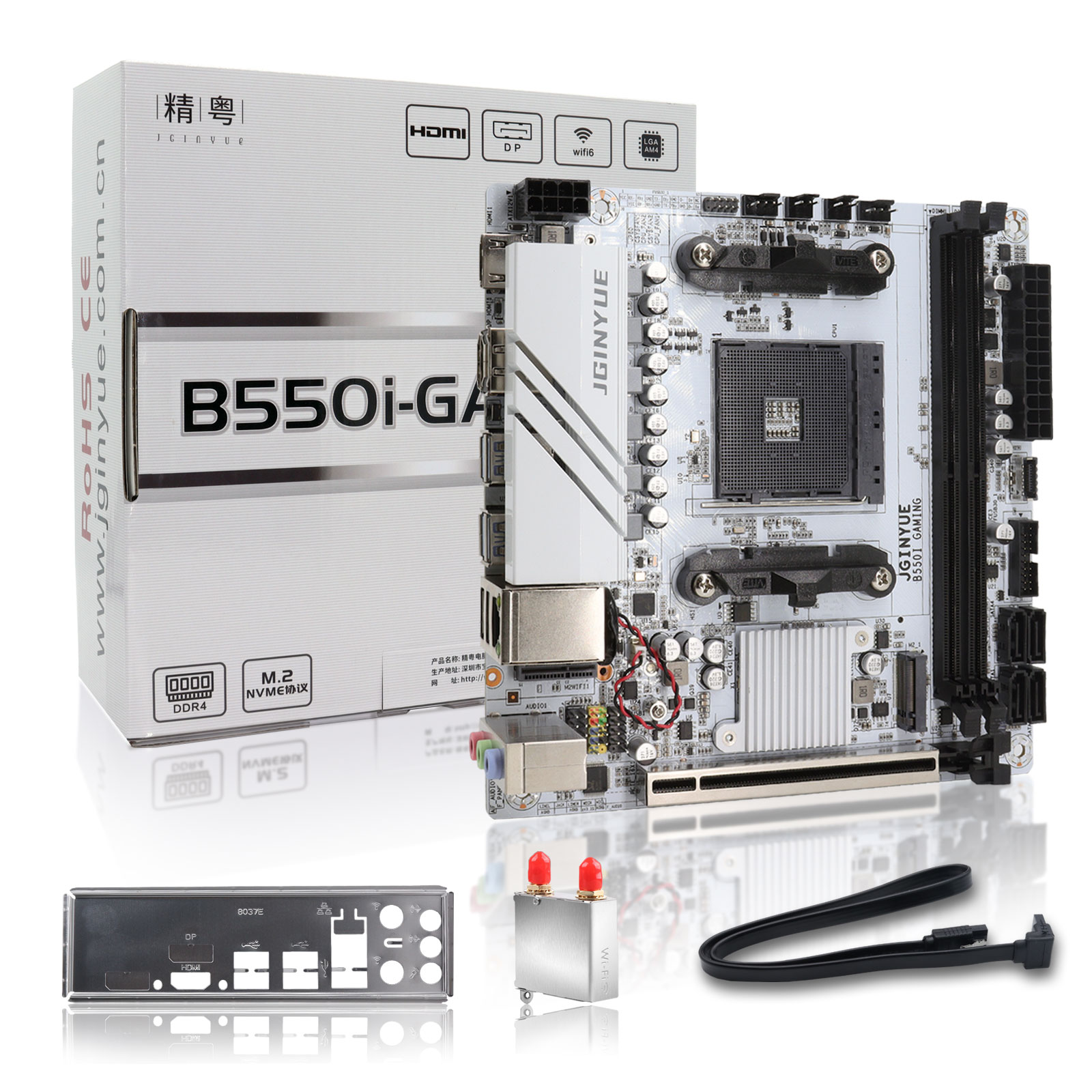 JGINYUE AMD B550 AM4 เมนบอร์ด  - X870E Atx Motherboard บทวิจารณ์และราคา