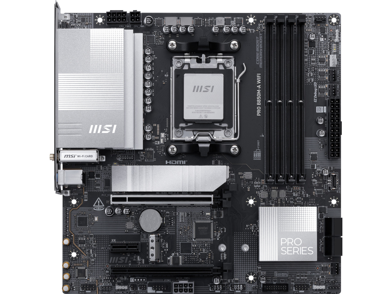 MSI PRO B850M-A WIFI AM5, Wi-F - Am5 Micro Atx Pcie 5.0 Motherboard บทวิจารณ์และราคา